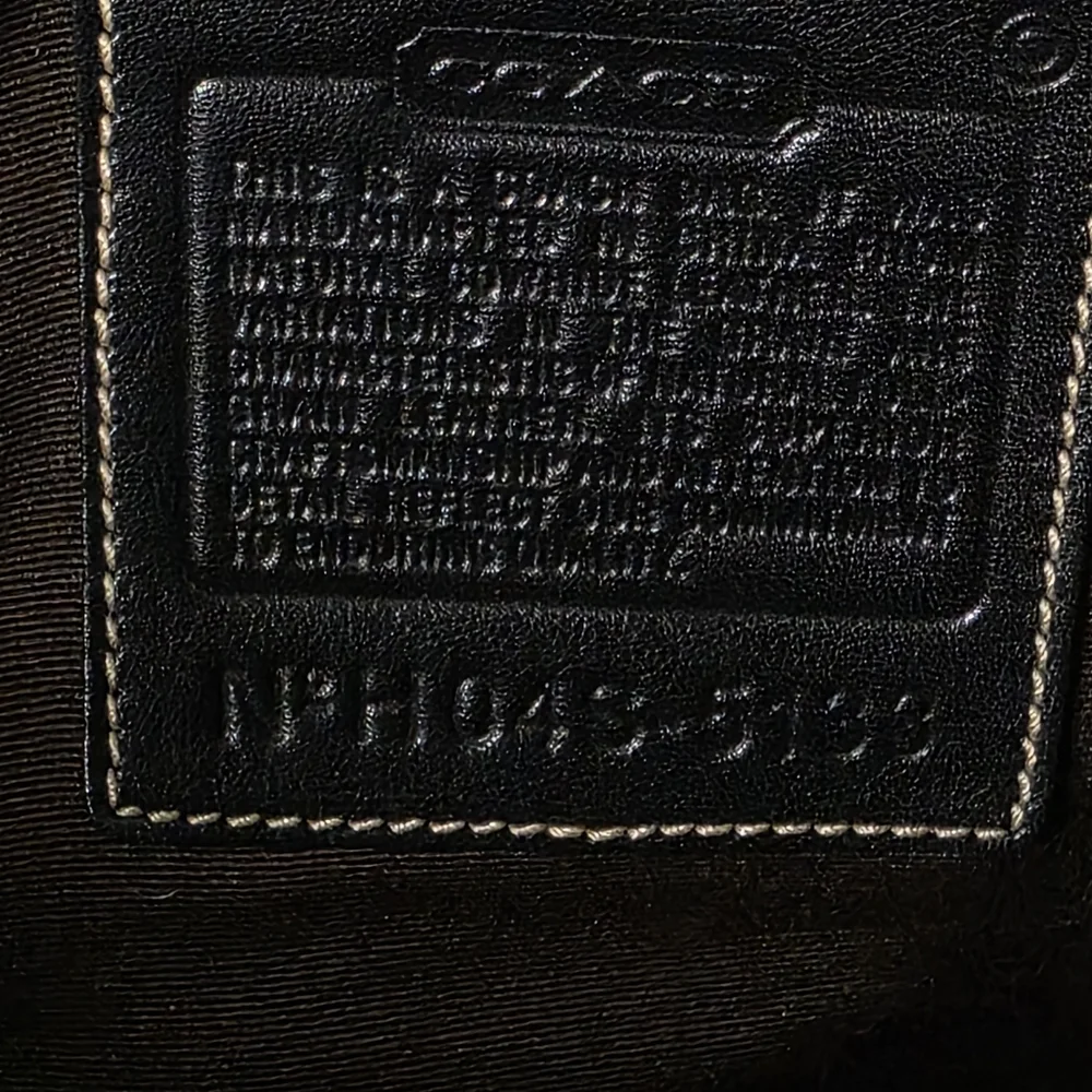 Coach Black Leather Travel Tote Bag with Buckle Strap